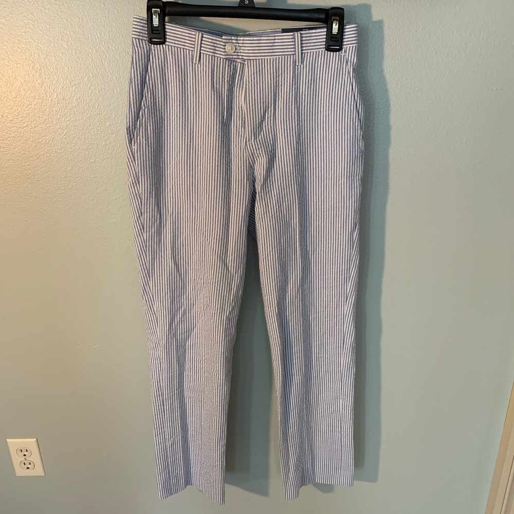 Boys pinstripe pants (light blue)